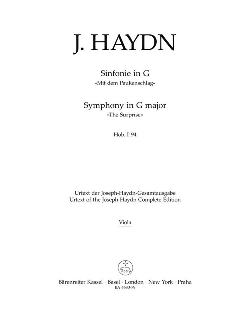 Symphony in G major No. 94 Hob. I:94 The Surprise